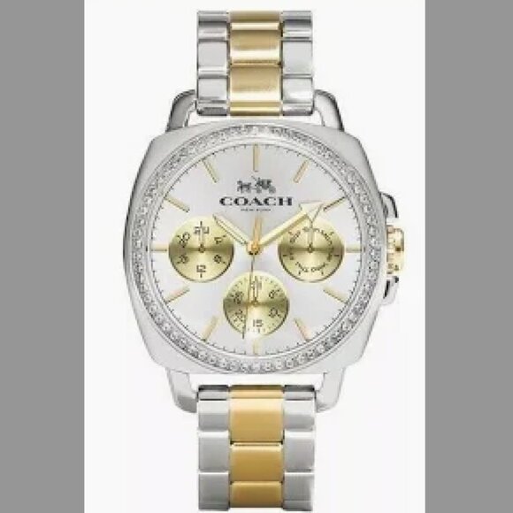 Coach Accessories - Coach Boyfriend Silver Dial Two Tone Stainless Steel Women's Watch